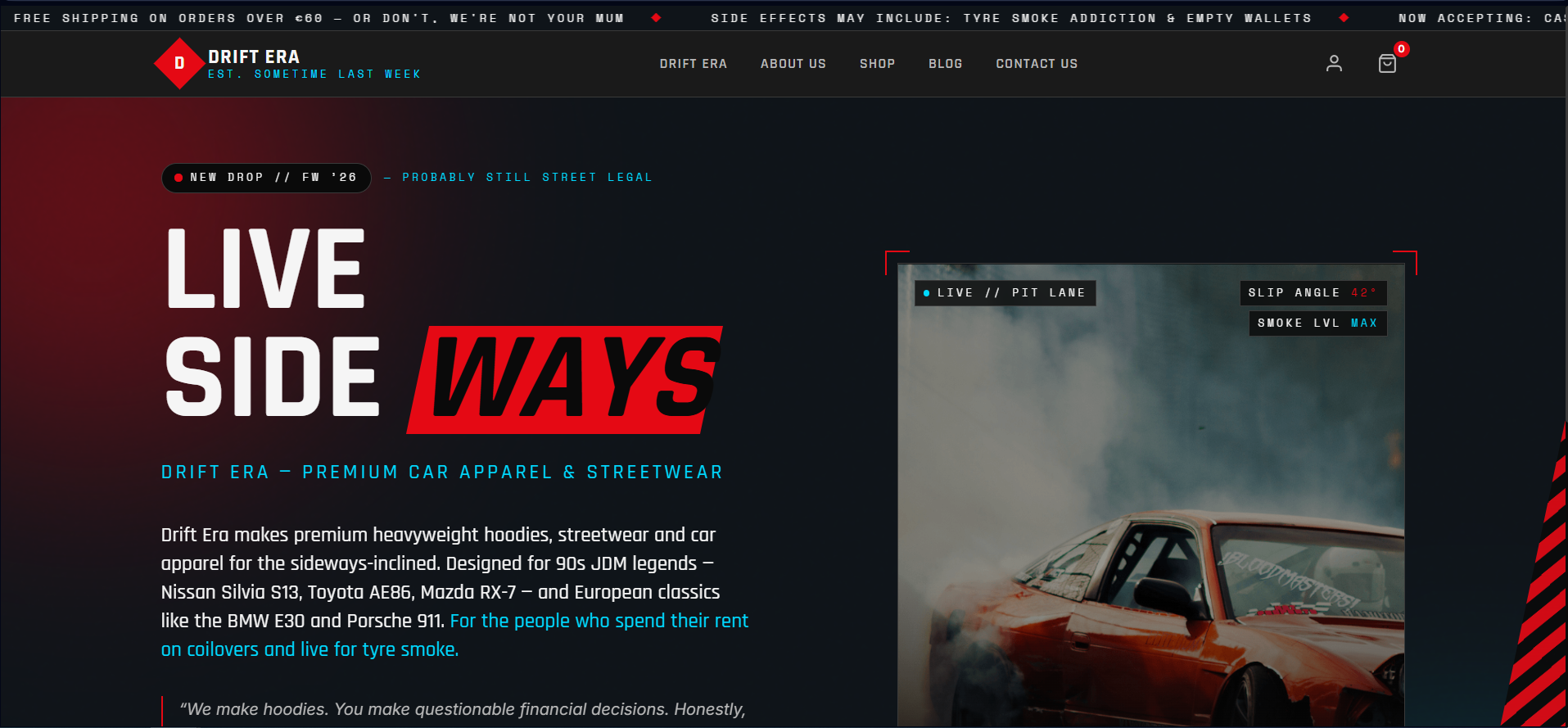 Drift Era - Desktop View