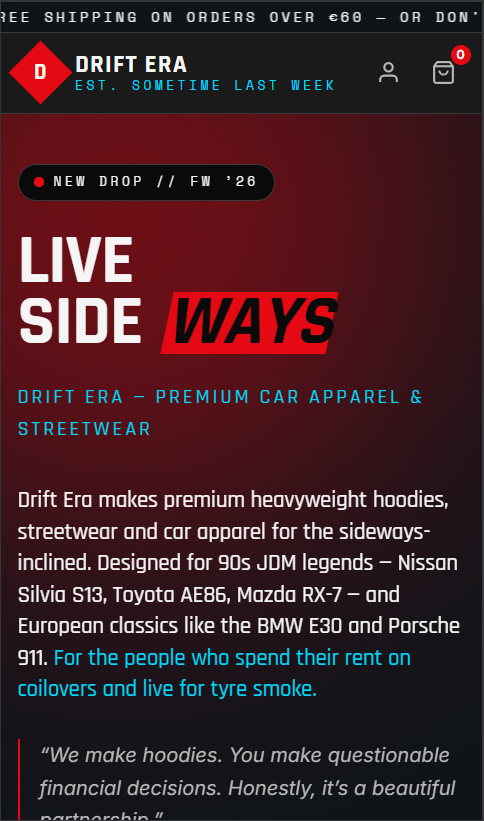 Drift Era - Mobile View