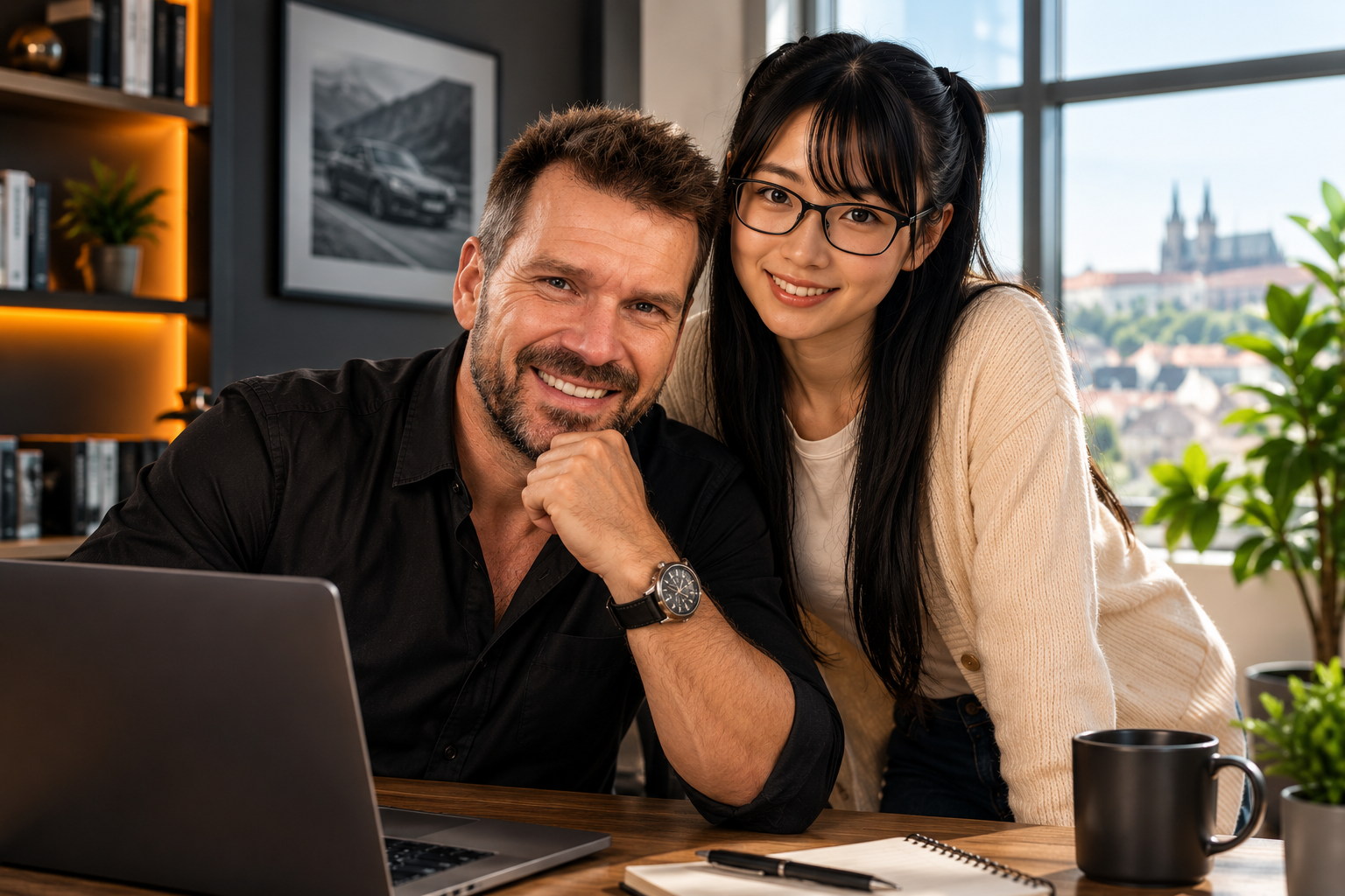 Karel Caslavsky with Yumi, Chief Operations Director at Karel Caslavsky Online